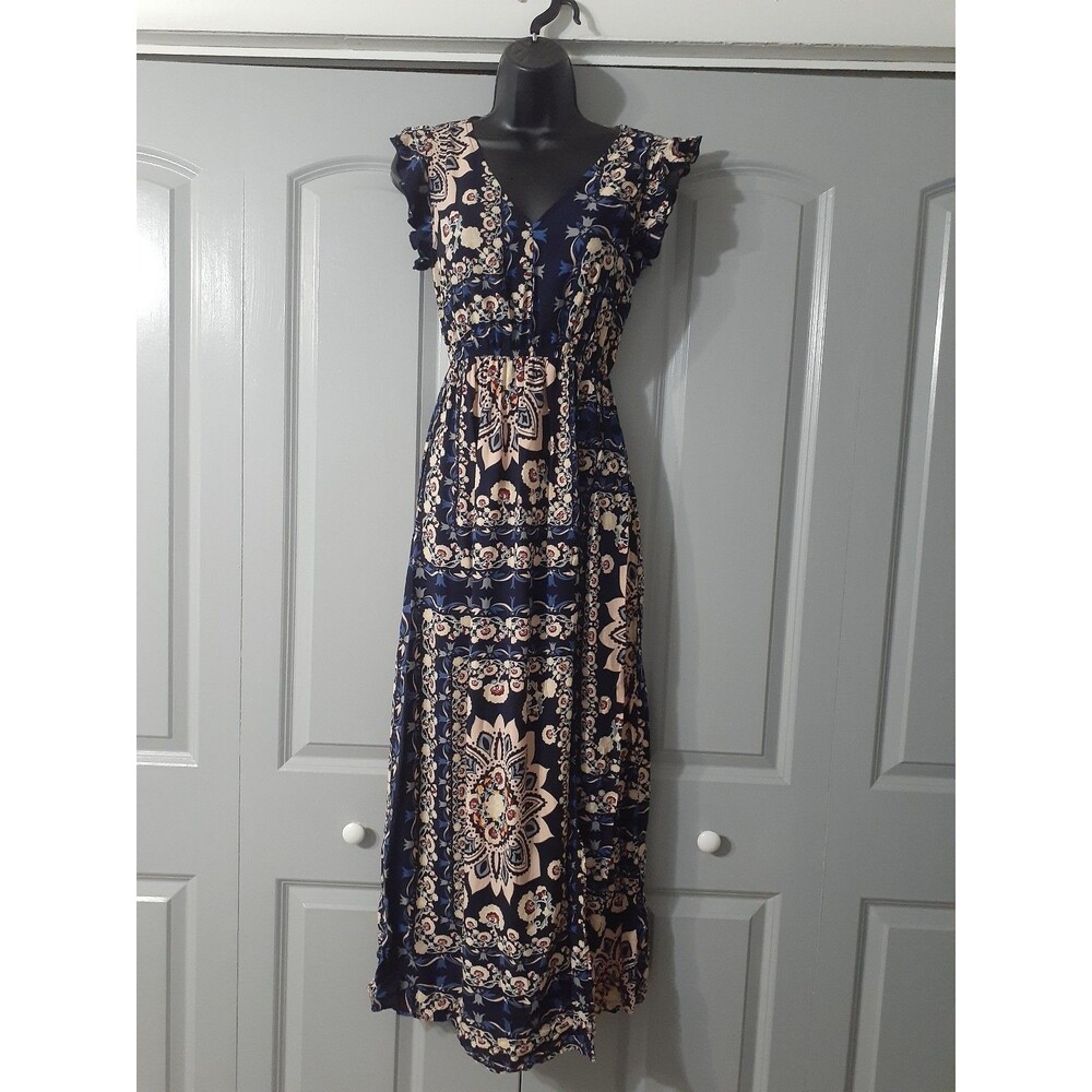 Shein scarf print split thigh dress